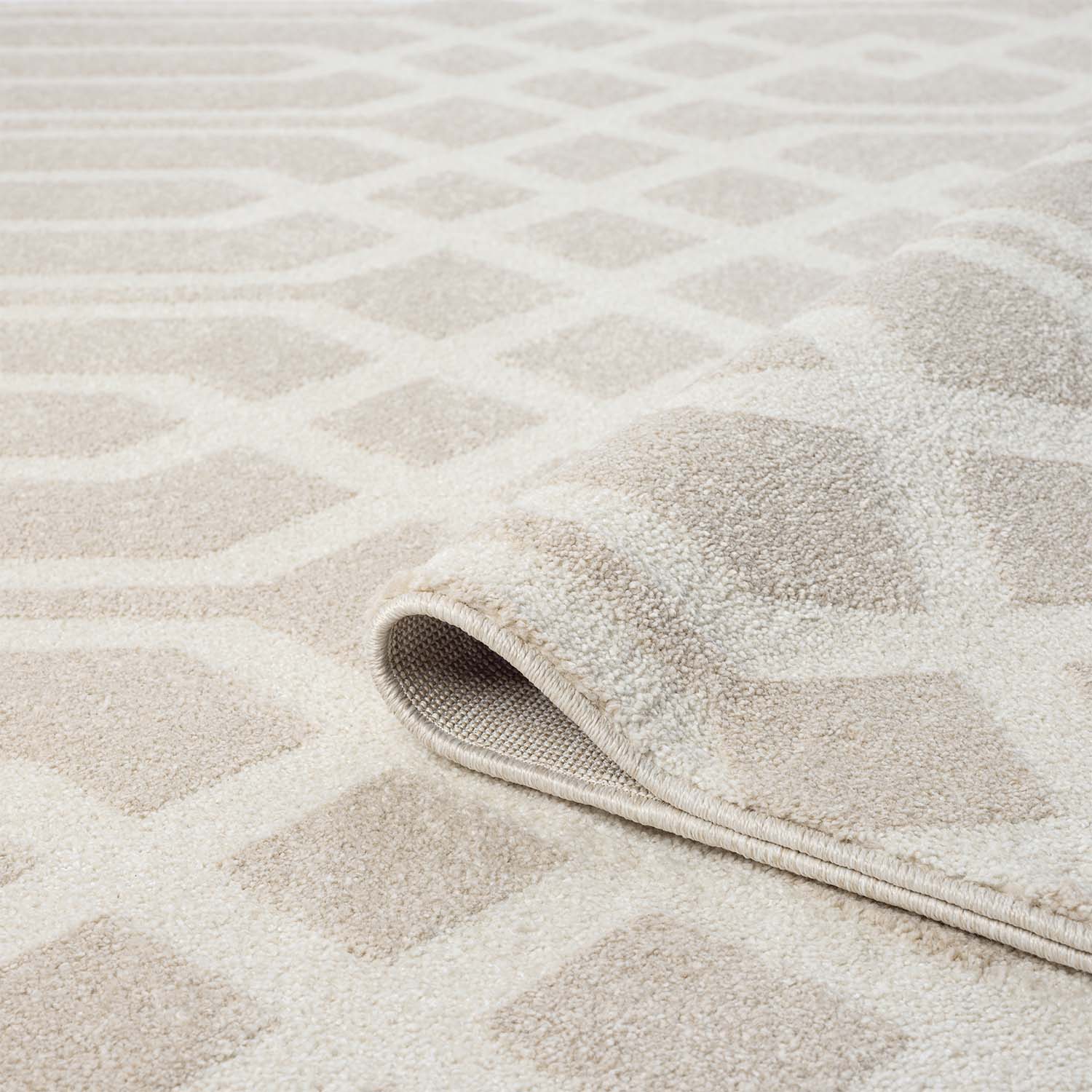 Tapis à motifs Géométrique Beige – STUDIO DECO