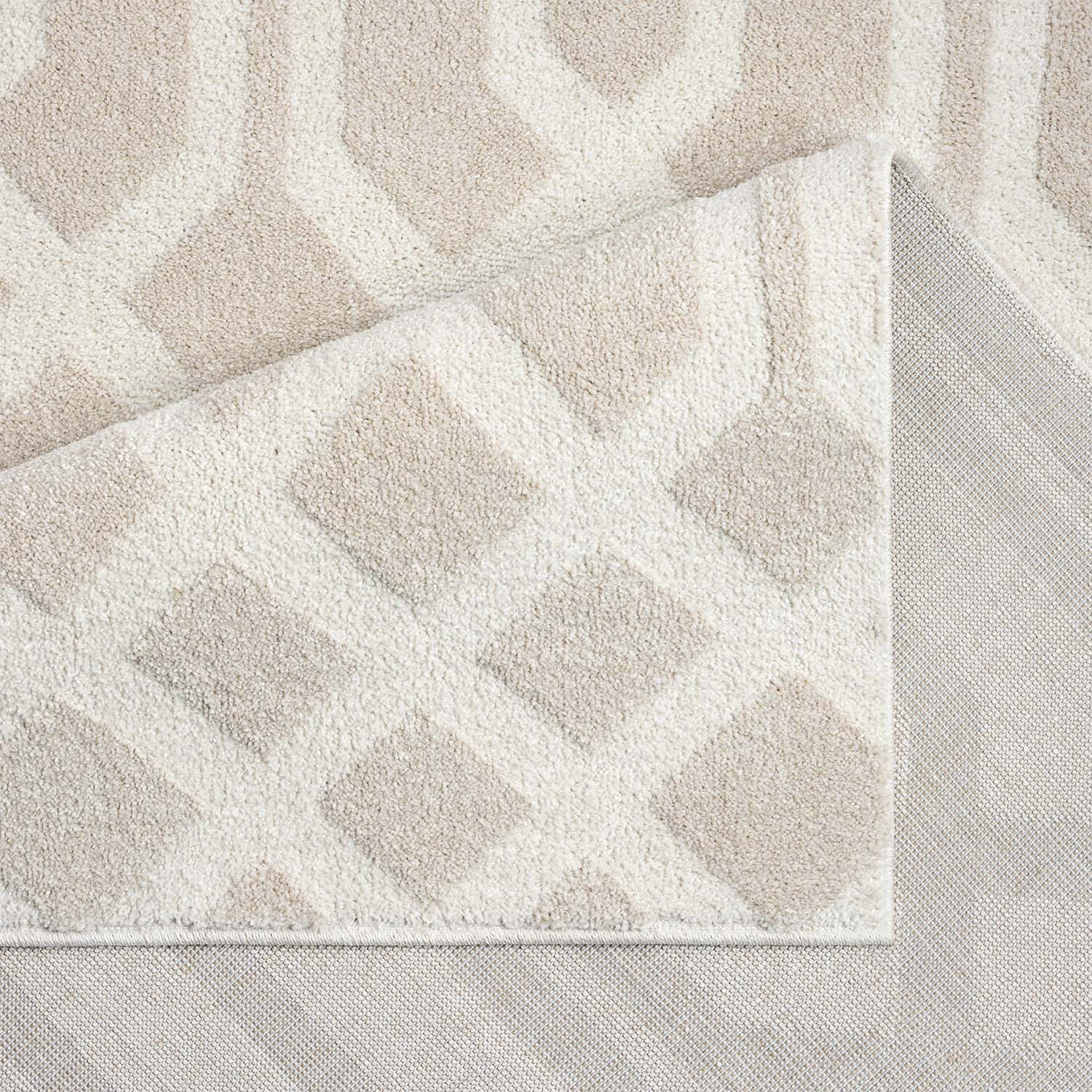 Tapis à motifs Géométrique Beige – STUDIO DECO