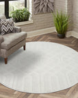 Tapis Rond à motifs Ton sur Ton Géométrique Crème – STUDIO DECO