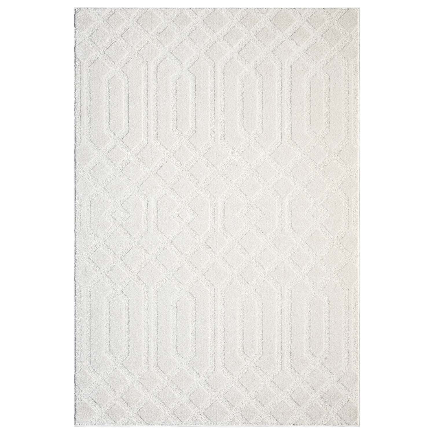 Tapis à motifs Ton sur Ton Géométrique Crème – STUDIO DECO