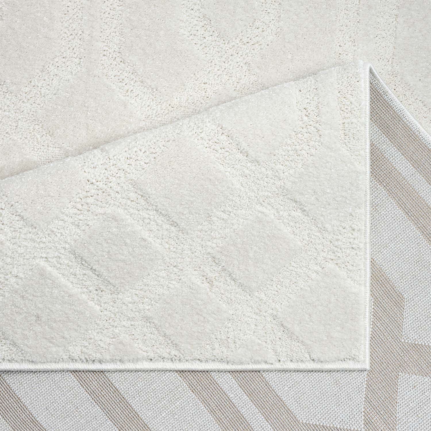 Tapis à motifs Ton sur Ton Géométrique Crème – STUDIO DECO