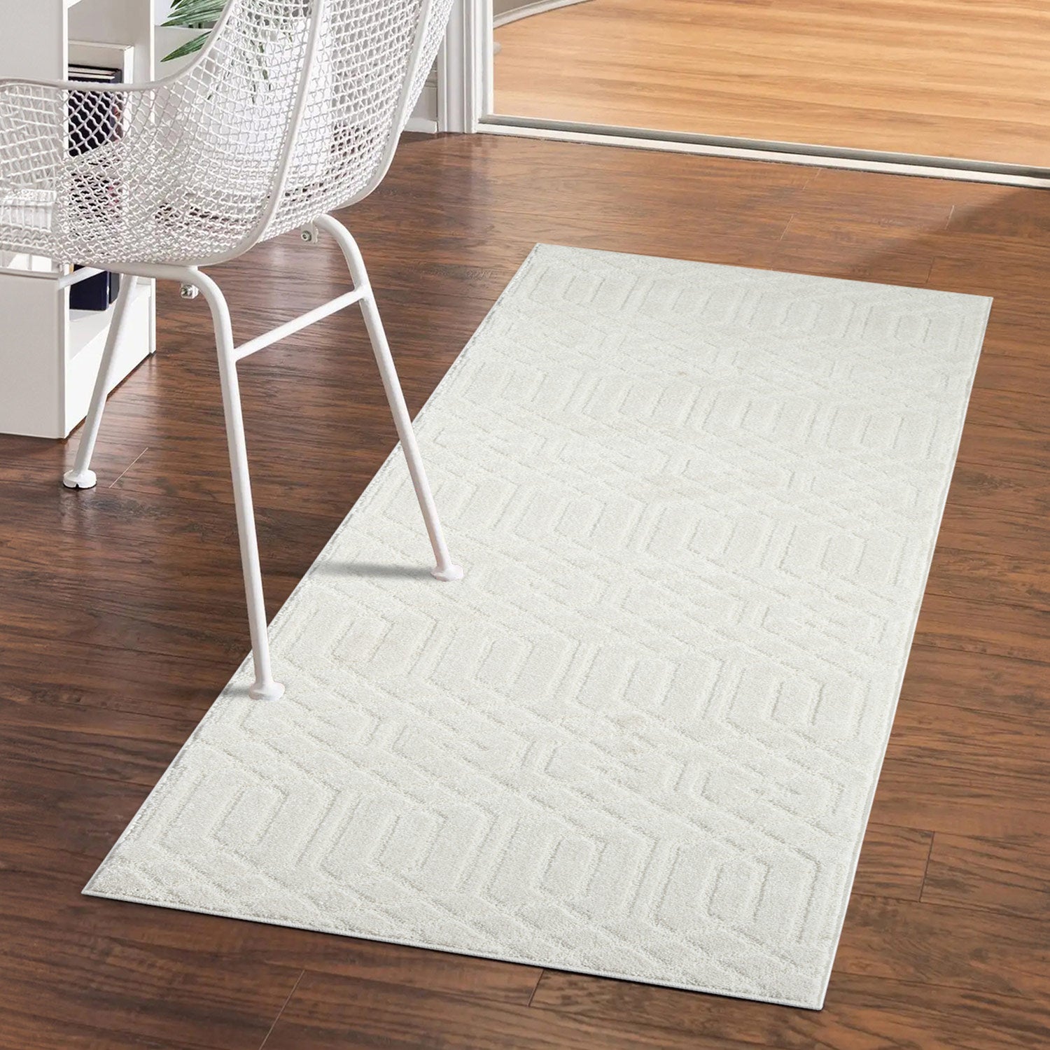 Tapis de couloir à motifs Géométrique Crème – STUDIO DECO