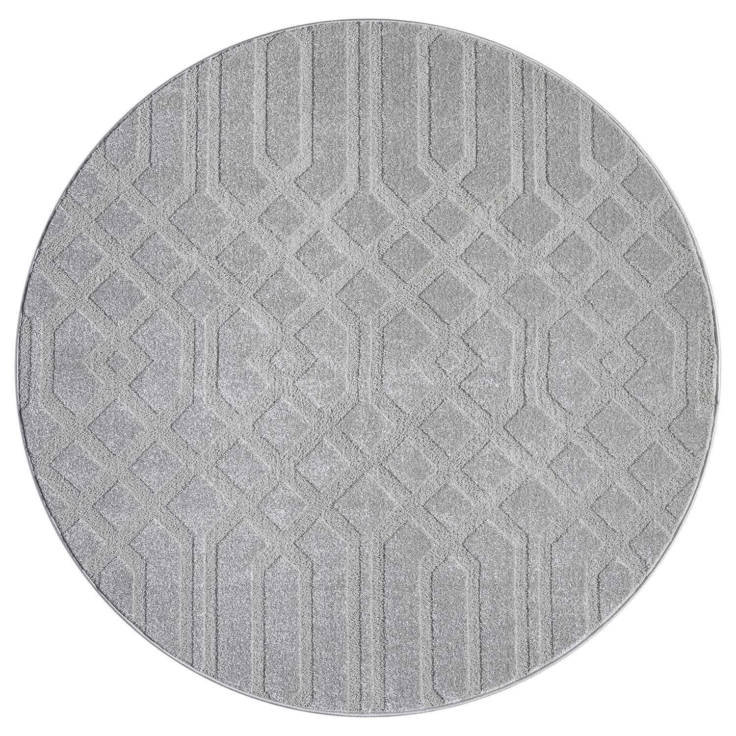 Tapis Rond à motifs Ton sur Ton Géométrique Gris – STUDIO DECO