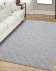 Tapis à motifs Ton sur Ton Géométrique Gris – STUDIO DECO