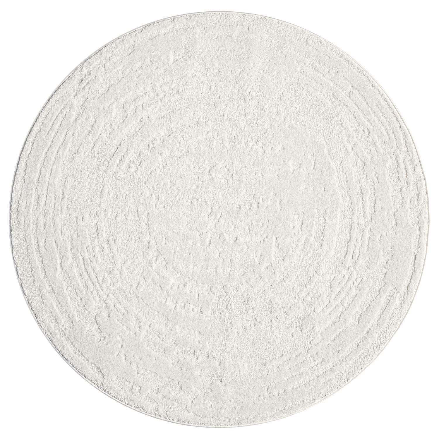 Tapis Rond à motifs Ton sur Ton Abstrait Crème – STUDIO DECO