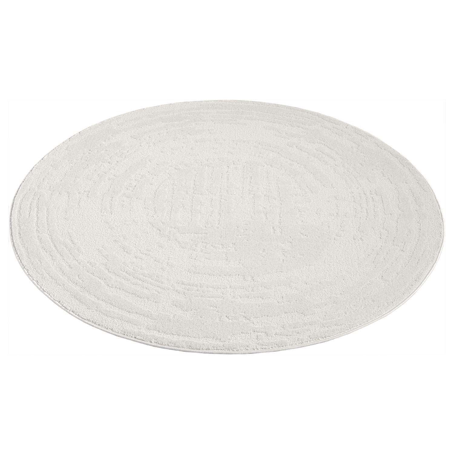 Tapis Rond à motifs Ton sur Ton Abstrait Crème – STUDIO DECO