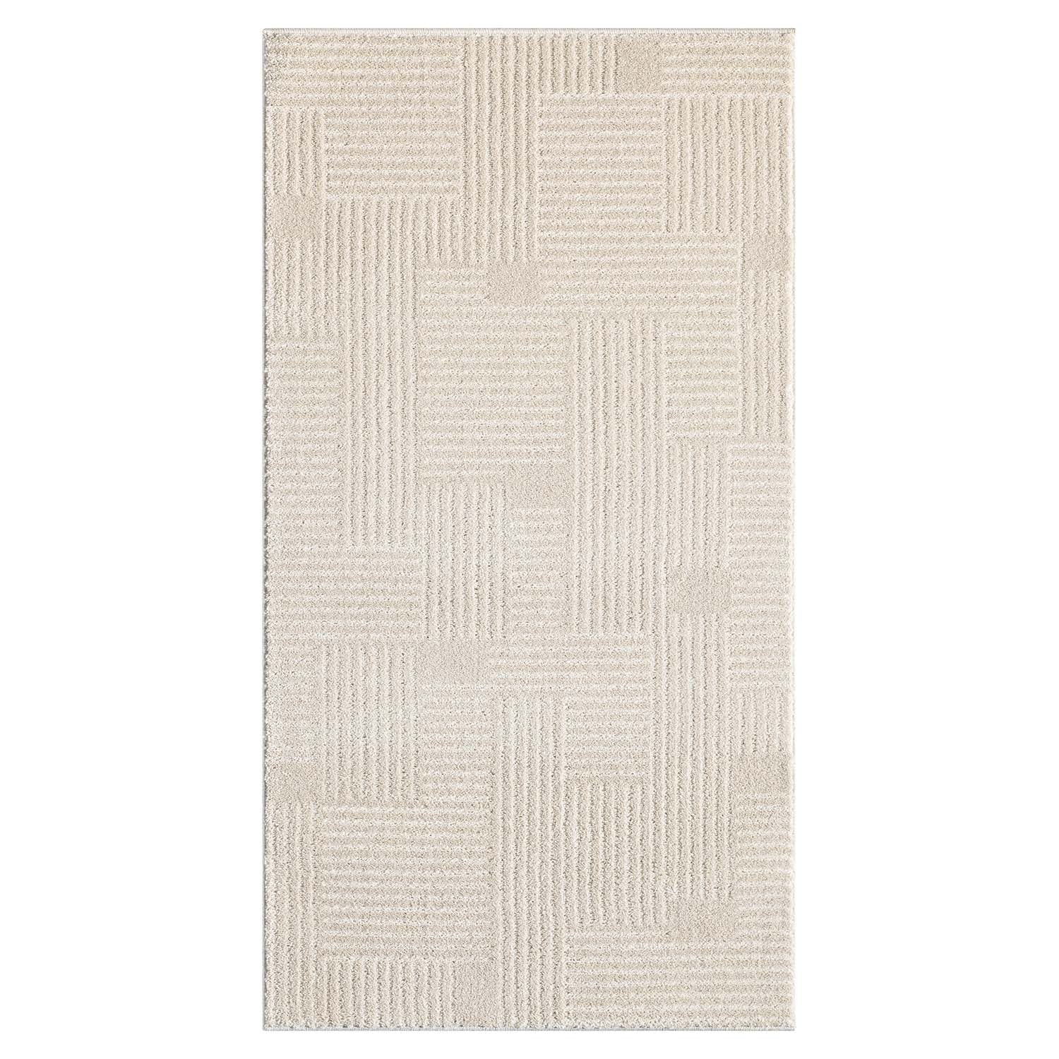 Tapis de couloir à motifs Lignes - Beige – STUDIO DECO