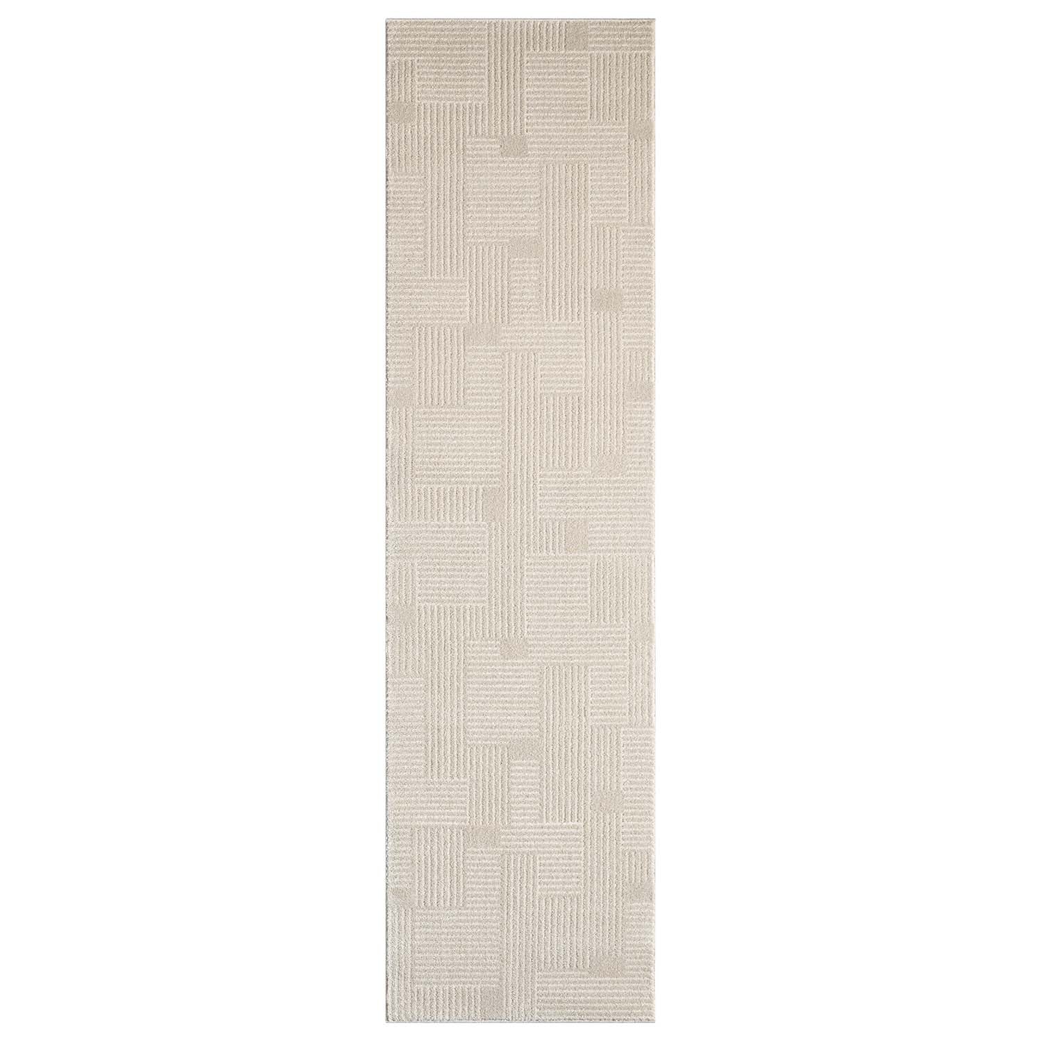 Tapis de couloir à motifs Lignes - Beige – STUDIO DECO