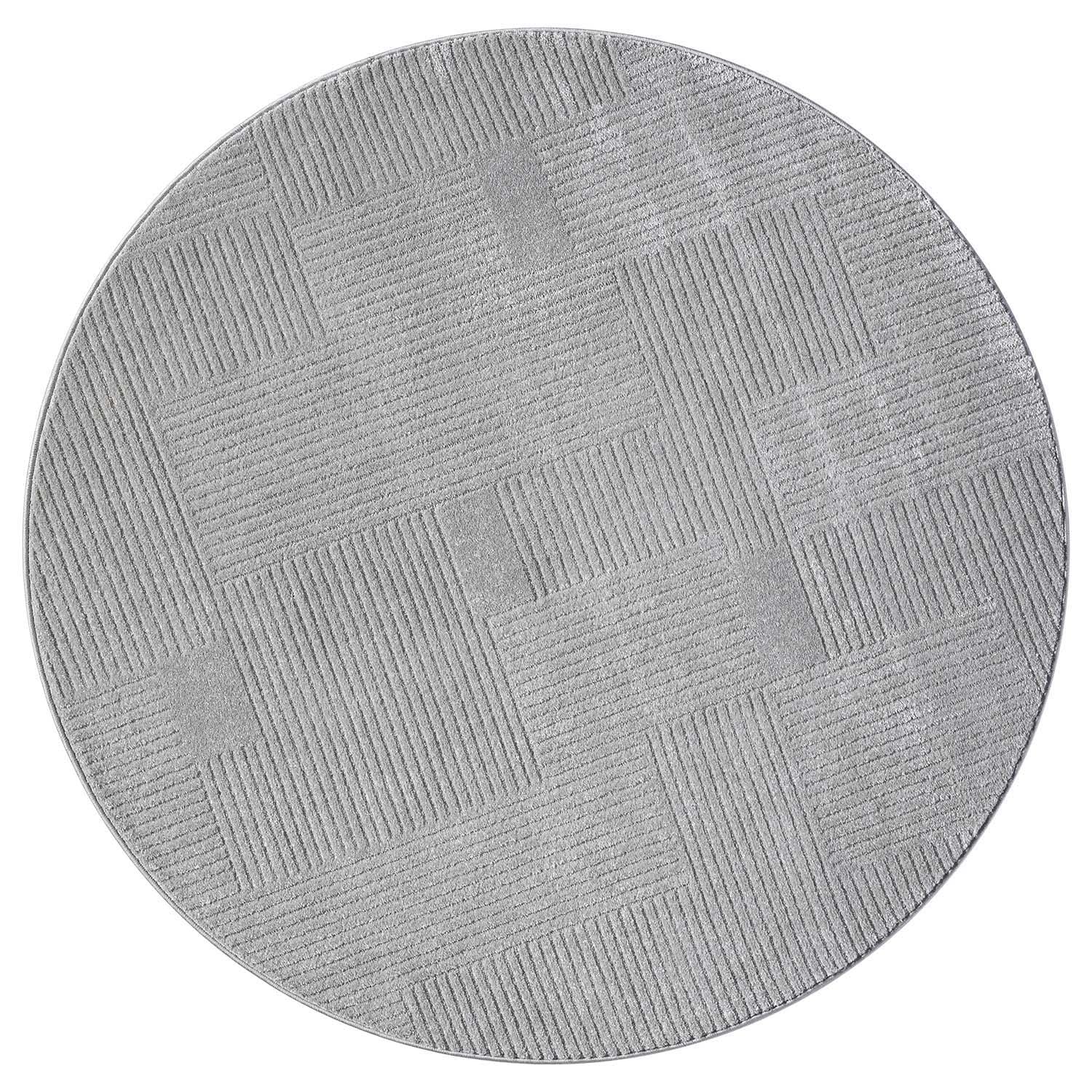 Tapis Rond à motifs Ton sur Ton Lignes Gris – STUDIO DECO