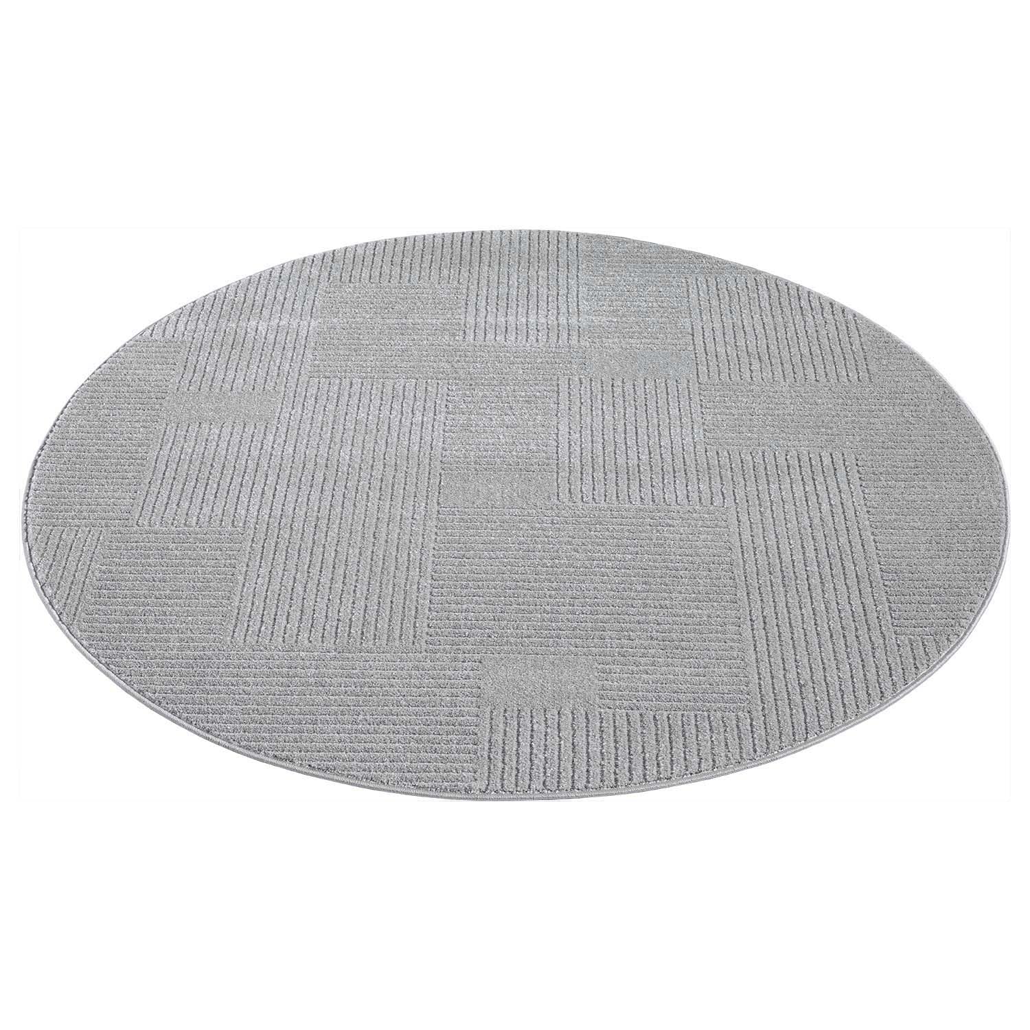 Tapis Rond à motifs Ton sur Ton Lignes Gris – STUDIO DECO