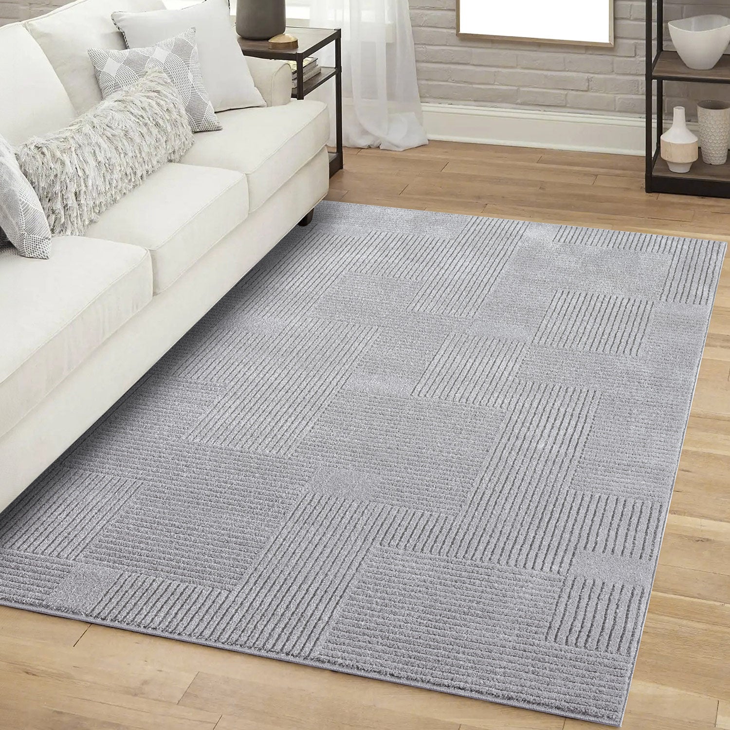Tapis à motifs Ton sur Ton Lignes Gris – STUDIO DECO