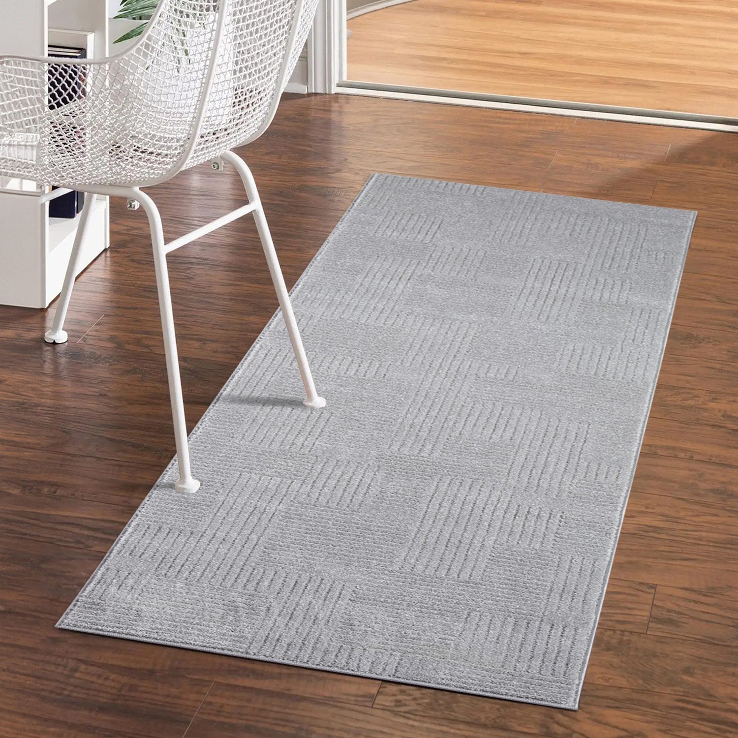 Tapis de couloir à motifs Lignes - Gris – STUDIO DECO