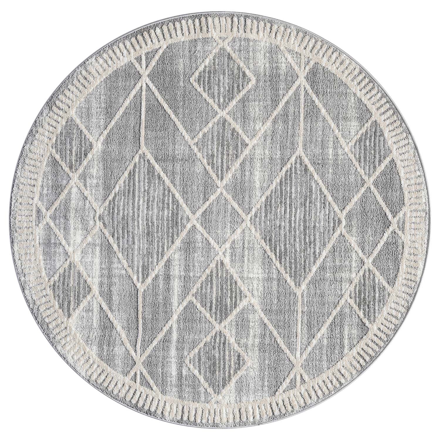 Tapis rond géométrique à motifs Ethniques en Relief – STUDIO DECO