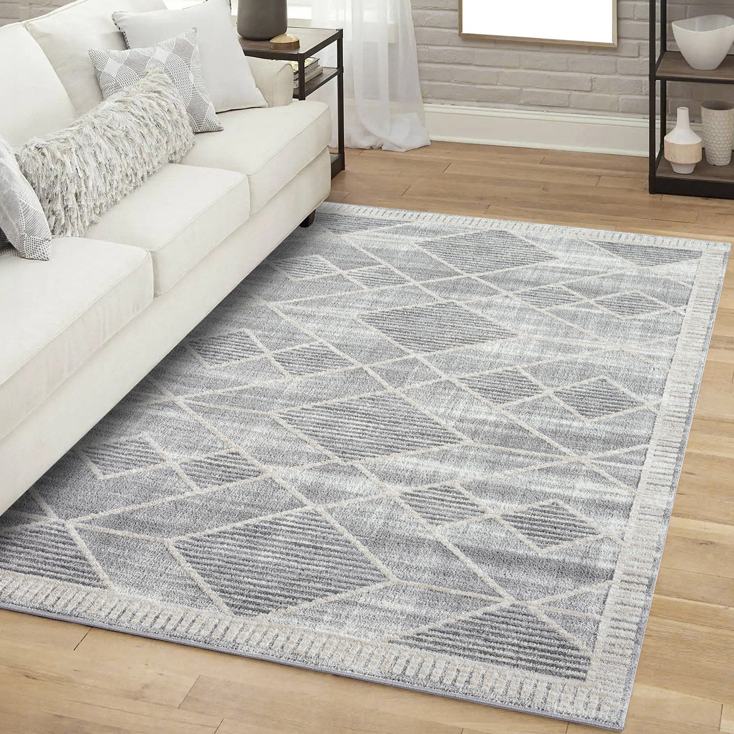 Tapis géométrique à motifs Ethniques en Relief – STUDIO DECO