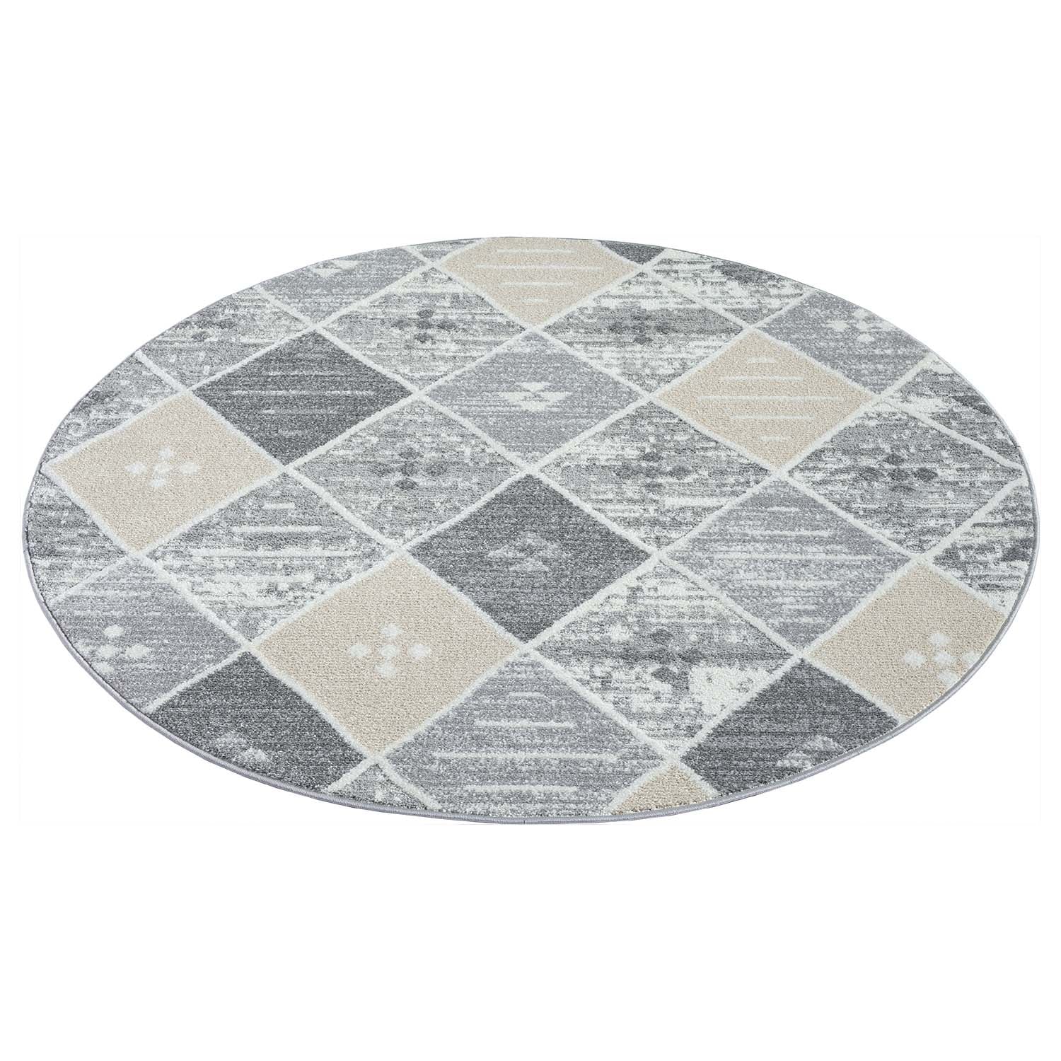 Tapis Rond géométrique à motifs Ethniques en Relief – STUDIO DECO