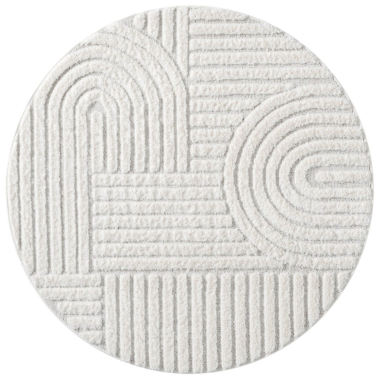 Tapis rond à poils longs et relief ARCA