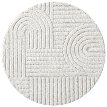 Tapis rond à poils longs et relief ARCA