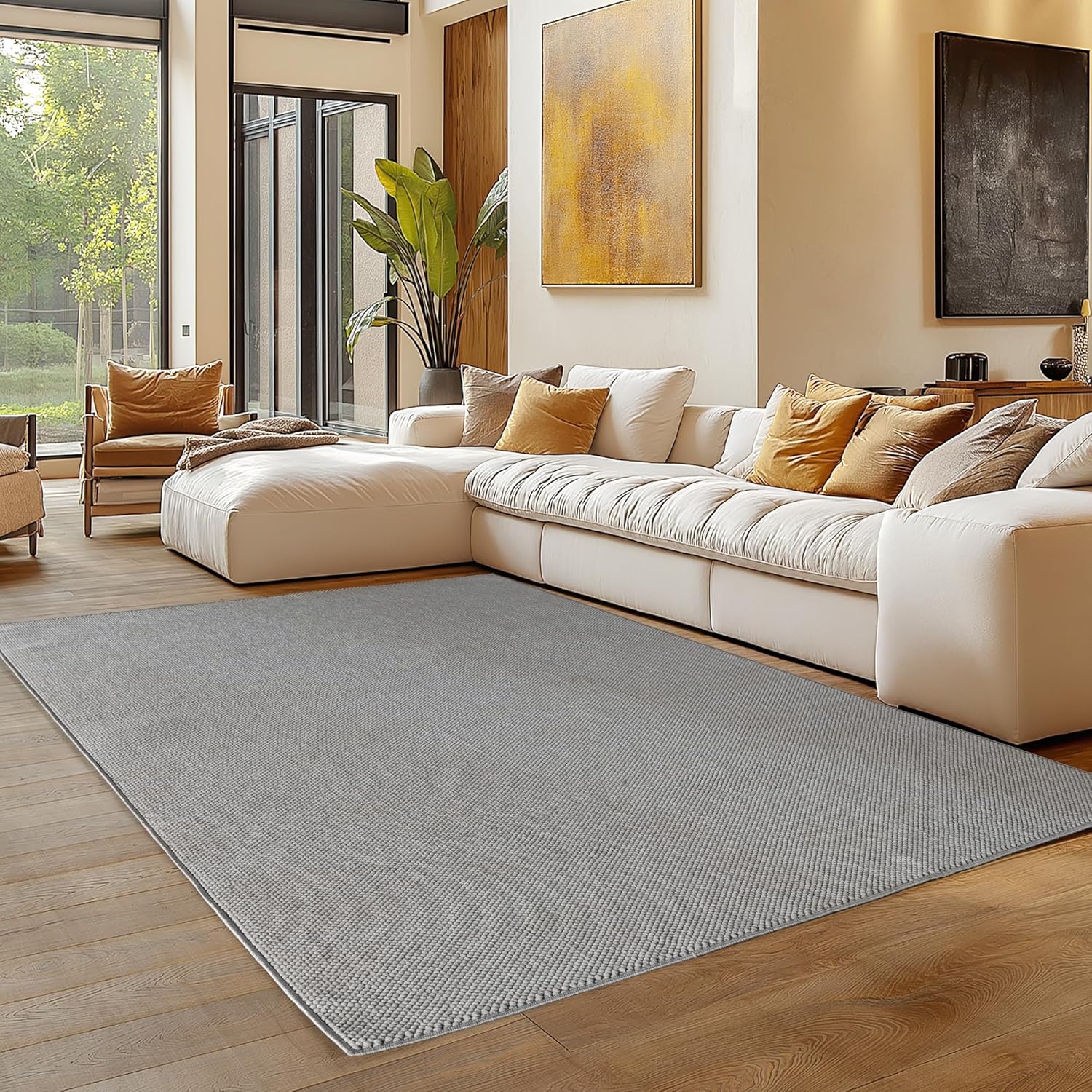 Tapis bouclés à relief Uni Gris – STUDIO DECO