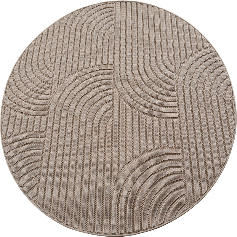 Tapis Rond bouclés à relief ARCH Beige – STUDIO DECO