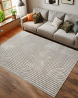 Tapis bouclés à relief ARCH Crème – STUDIO DECO