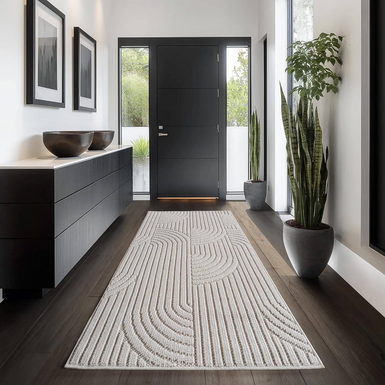 Tapis bouclés à relief ARCH Crème – STUDIO DECO