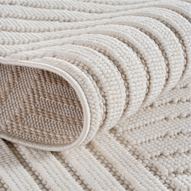 Tapis Rond bouclés à relief ARCH Crème – STUDIO DECO