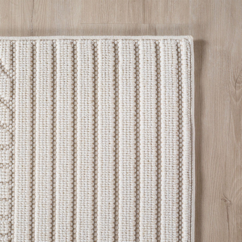 Tapis Rond bouclés à relief ARCH Crème – STUDIO DECO