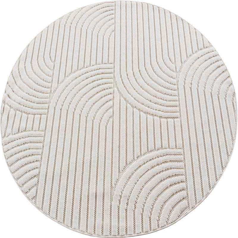Tapis Rond bouclés à relief ARCH Crème – STUDIO DECO
