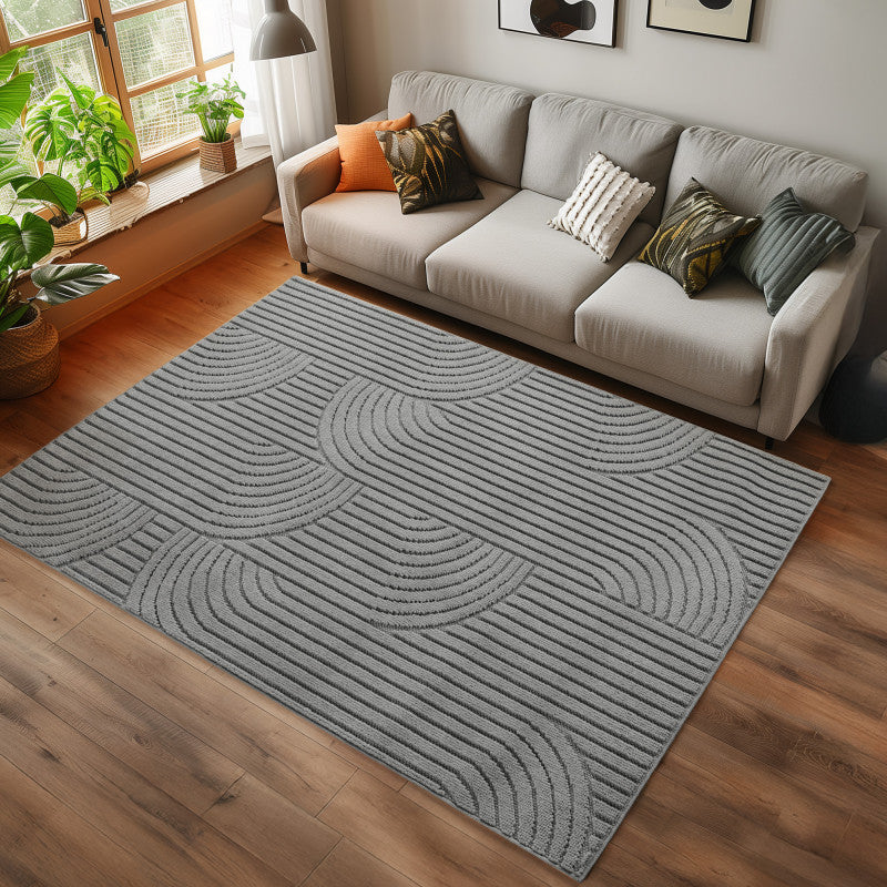 Tapis bouclés à relief ARCH Gris – STUDIO DECO