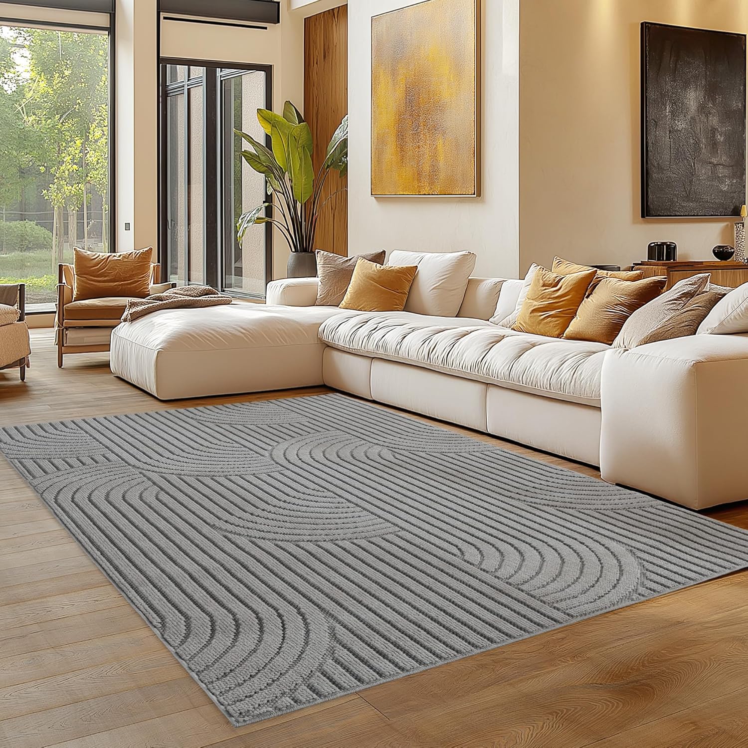 Tapis bouclés à relief ARCH Gris – STUDIO DECO