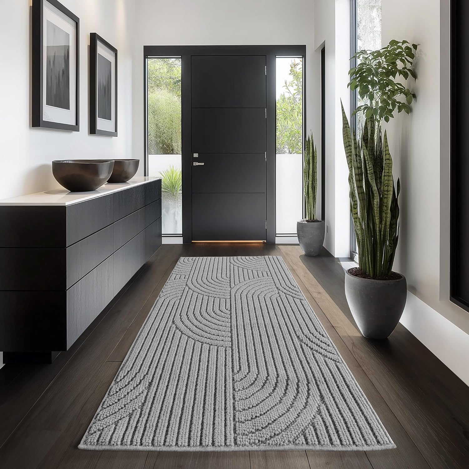 Tapis bouclés à relief ARCH Gris – STUDIO DECO