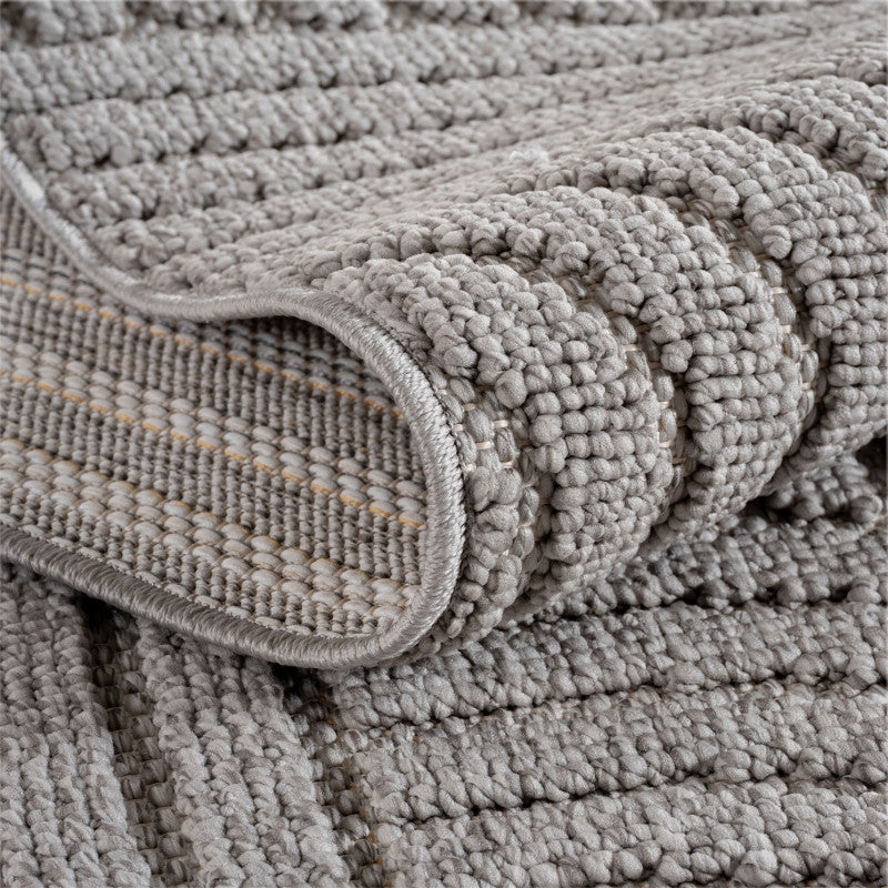 Tapis Rond bouclés à relief ARCH Gris – STUDIO DECO