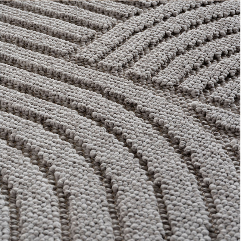 Tapis Rond bouclés à relief ARCH Gris – STUDIO DECO