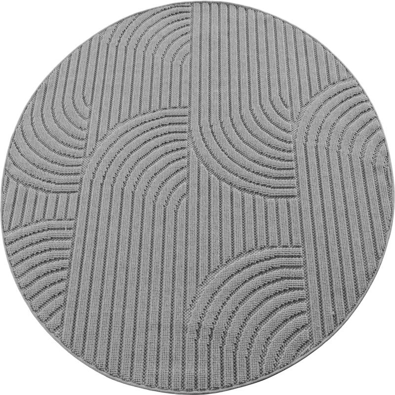 Tapis Rond bouclés à relief ARCH Gris – STUDIO DECO