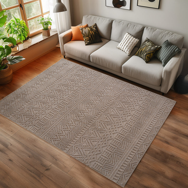Tapis bouclés à relief ETHNIK Beige – STUDIO DECO