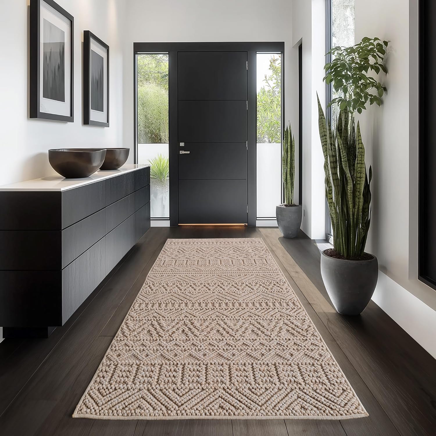 Tapis bouclés à relief ETHNIK Beige – STUDIO DECO