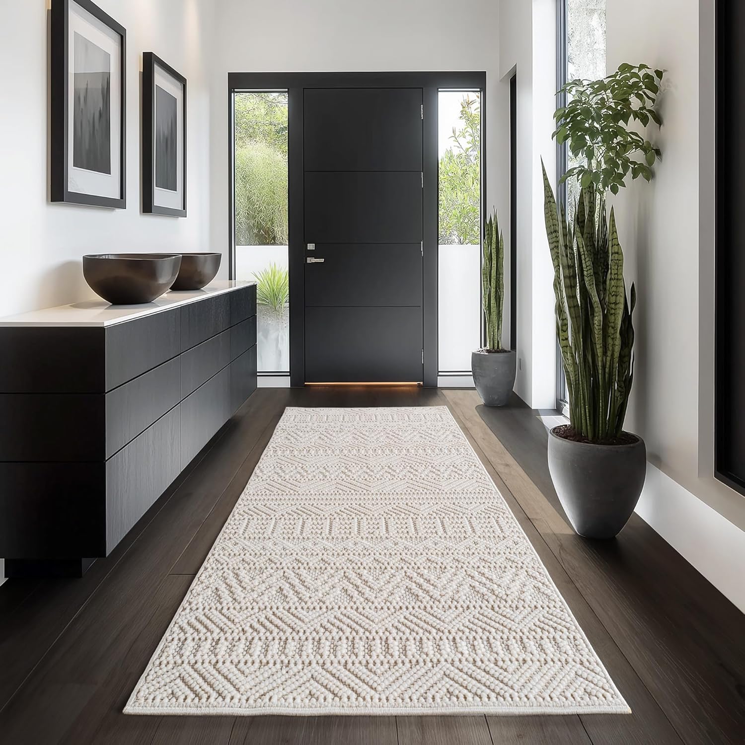 Tapis bouclés à relief ETHNIK Crème – STUDIO DECO