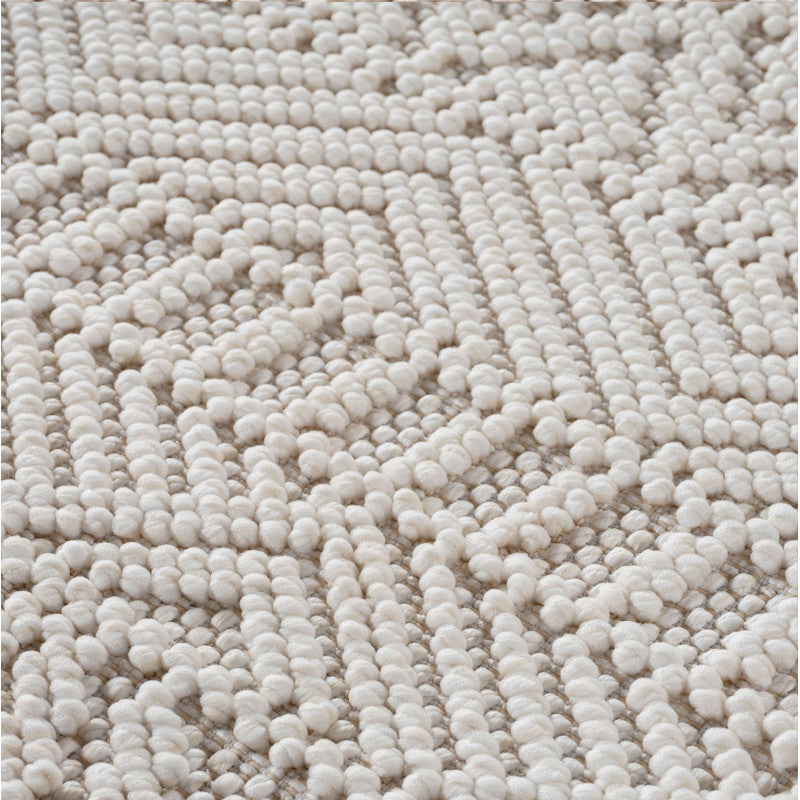 Tapis Rond bouclés à relief ETHNIK Crème – STUDIO DECO