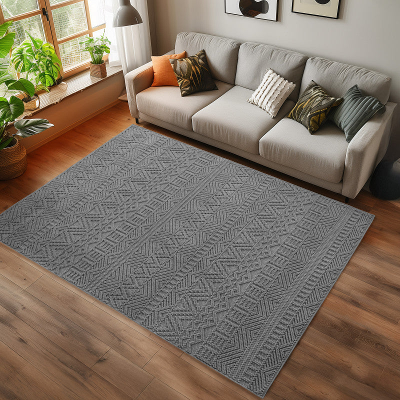 Tapis bouclés à relief ETHNIK Gris – STUDIO DECO