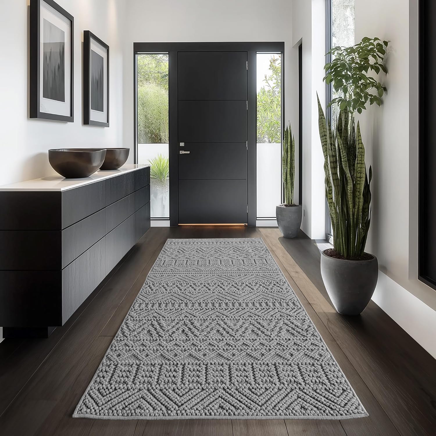 Tapis bouclés à relief ETHNIK Gris – STUDIO DECO