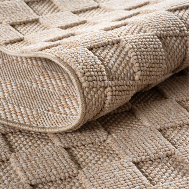 Tapis bouclés à relief DAMIER Beige – STUDIO DECO