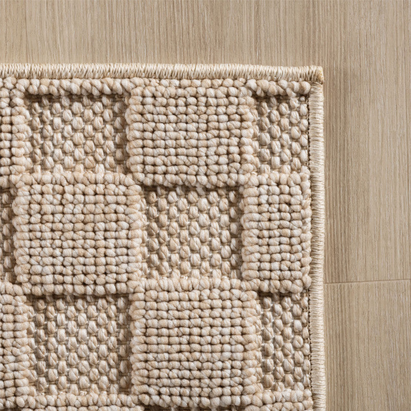 Tapis bouclés à relief DAMIER Beige – STUDIO DECO