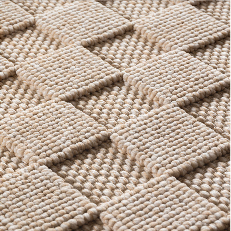 Tapis bouclés à relief DAMIER Beige – STUDIO DECO