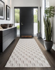 Tapis bouclés à relief DAMIER Crème – STUDIO DECO