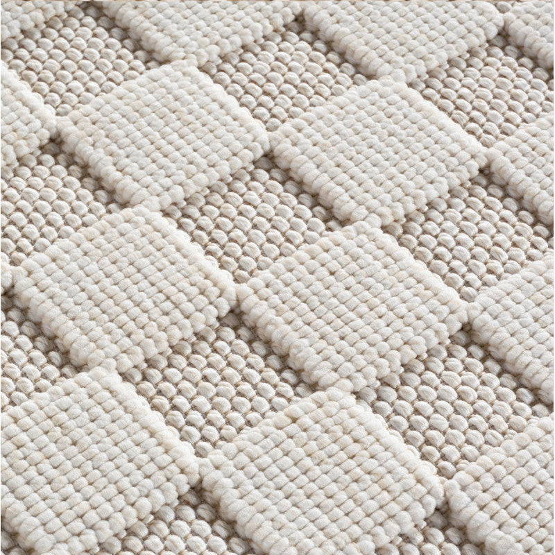 Tapis bouclés à relief DAMIER Crème – STUDIO DECO