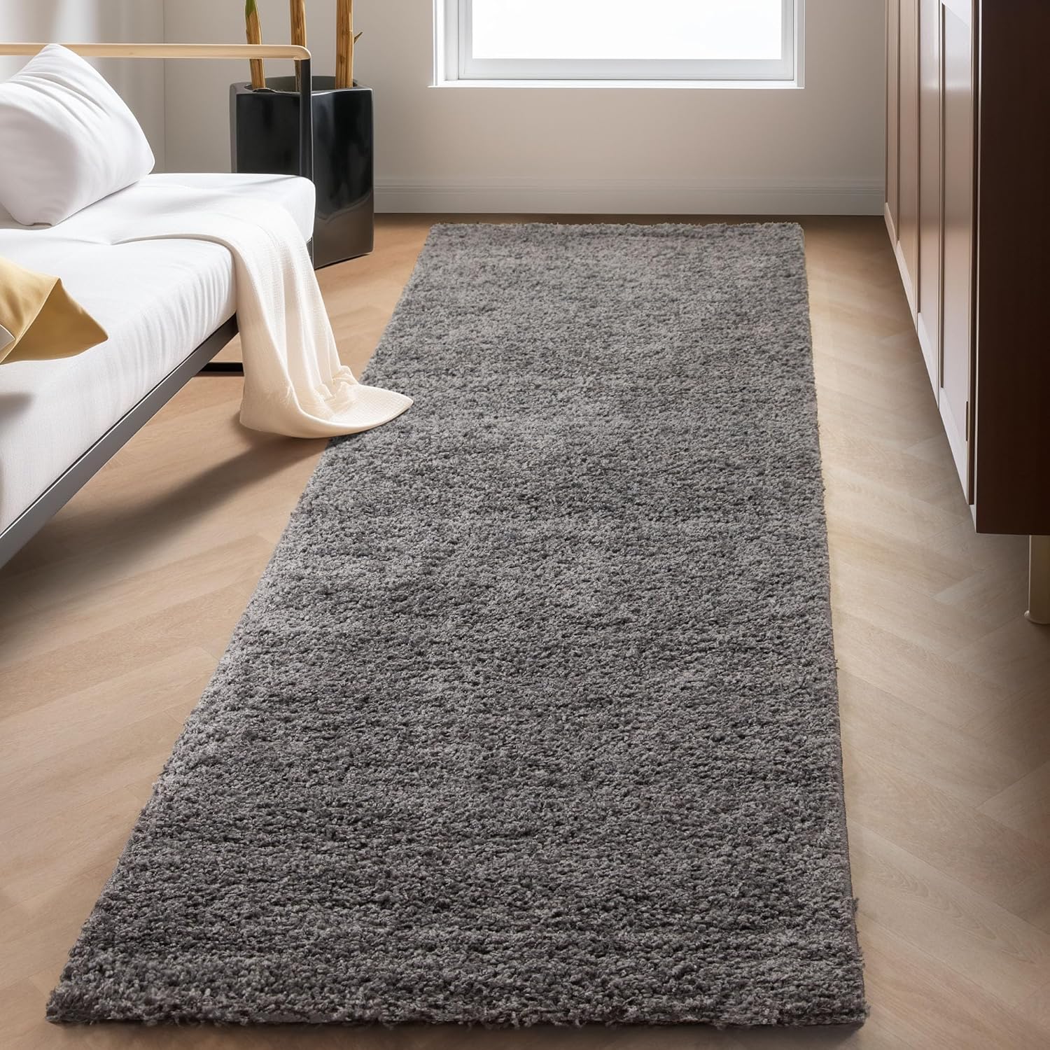 Tapis Shaggy Uni à poils longs - Gris – STUDIO DECO