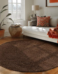 Tapis Shaggy Uni Rond - Marron – STUDIO DECO