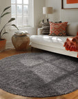 Tapis Shaggy Uni Rond - Gris – STUDIO DECO