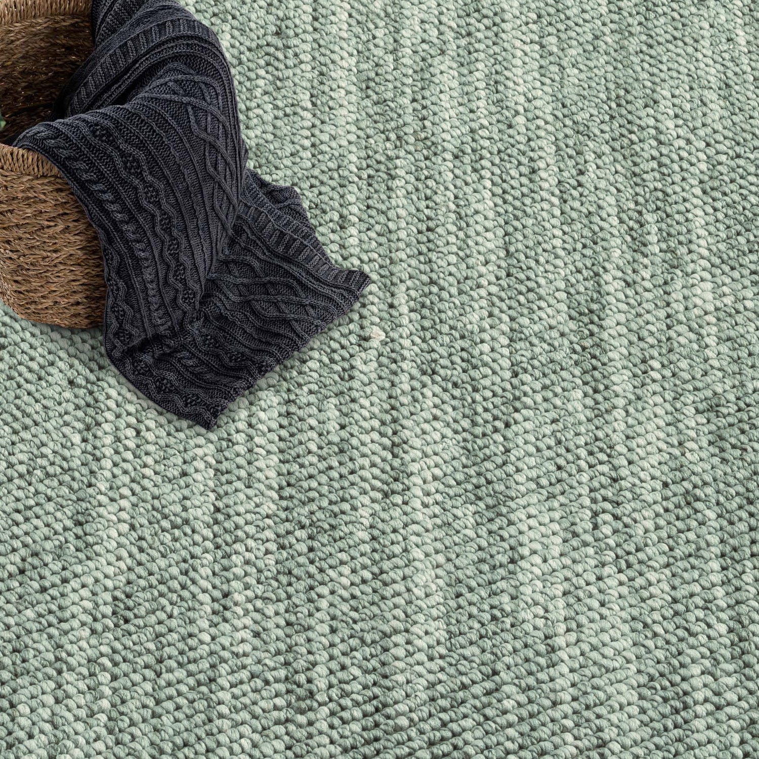 Tapis Sisal Bouclé à relief UNI - Vert – STUDIO DECO