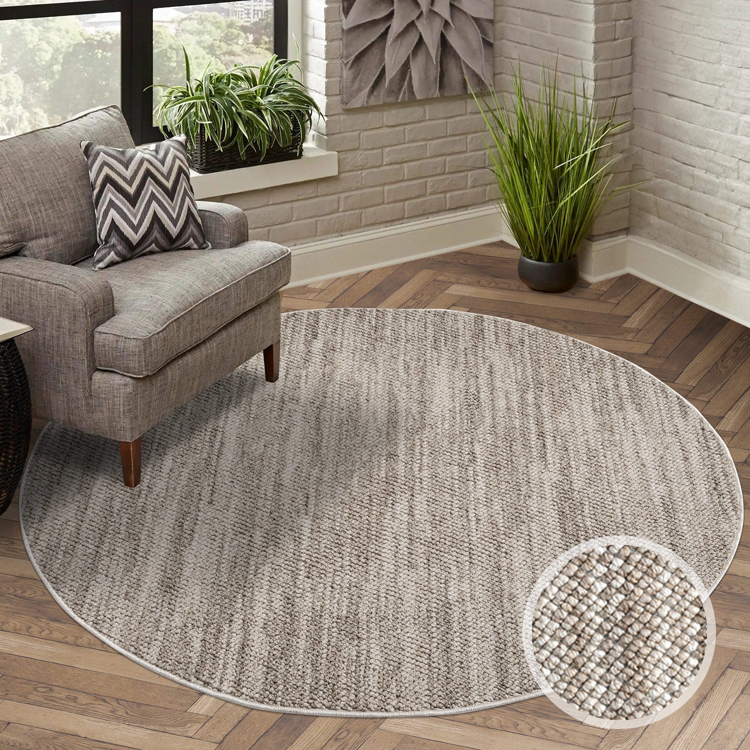 Tapis Rond Sisal Bouclé à relief UNI - Beige – STUDIO DECO